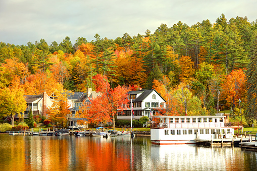 Lake Sunapee is located within Sullivan County and Merrimack County in western New Hampshire, the United States. It is the fifth-largest lake located entirely in New Hampshire.