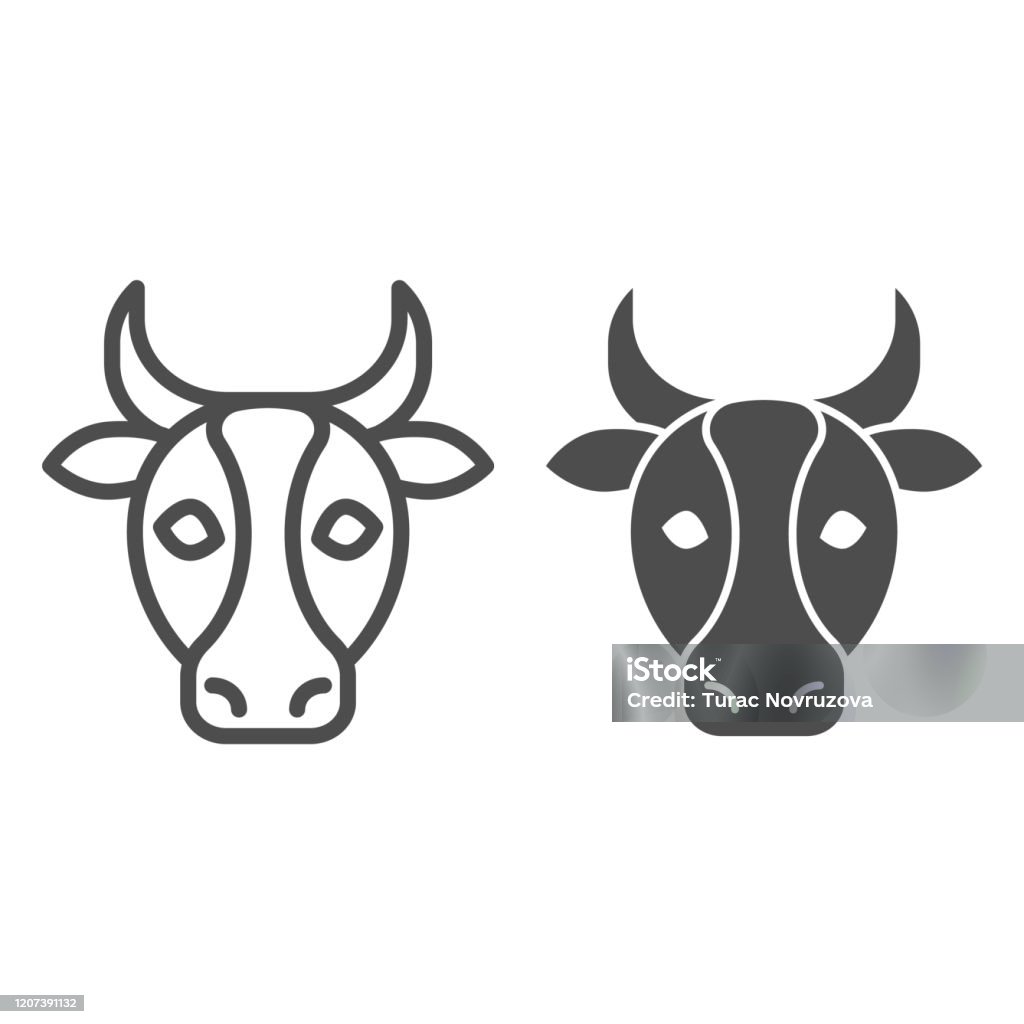 Cow Bull Head Line And Solid Icon Farm Animal Face Silhouette Looking At You Animals Vector Design Concept Outline Style Pictogram On White Background Use For Web And App Eps 10 Stock Cow Bull Head Line And Solid Icon Farm Animal Face Silhouette Looking At You Animals Vector Design Concept Outline Style Pictogram On White Background Use For Web And App Eps 10 Stock