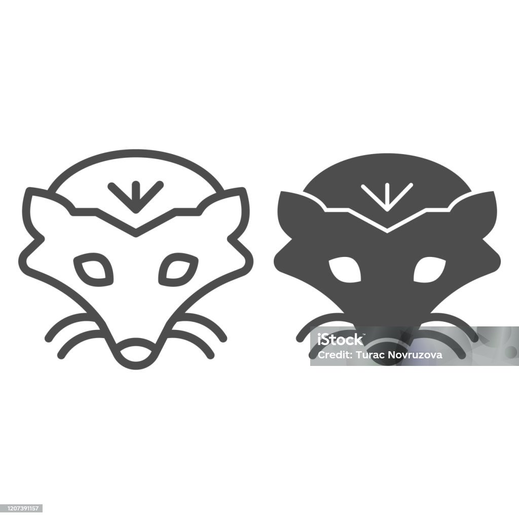 Mole Head Line And Solid Icon Cute Marmot Animal Face Simple Silhouette  Animals Vector Design Concept Outline Style Pictogram On White Background  Use For Web And App Eps 10 Stock Illustration -