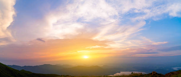 istock Beautiful mountain top sunset sunset 1207396405