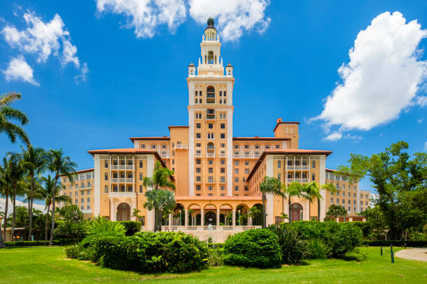 빌트모어 호텔 - coral gables hotel tourist resort building exterior 뉴스 사진 이미지