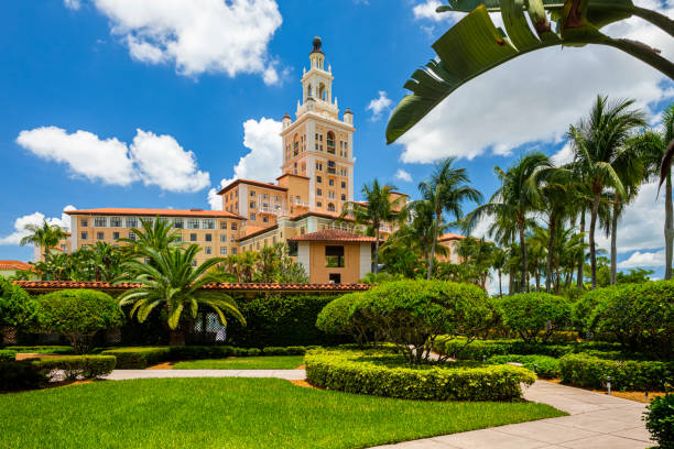 빌트모어 호텔 - coral gables hotel tourist resort building exterior 뉴스 사진 이미지