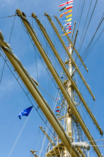 istock Mast sailing ship against a blue sky 1207401320