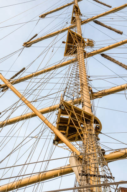 istock Mast sailing ship against a blue sky 1207402553