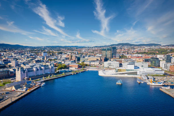 istock Oslo Norway Cityscape Harbor Drone Aerial View 1207410381