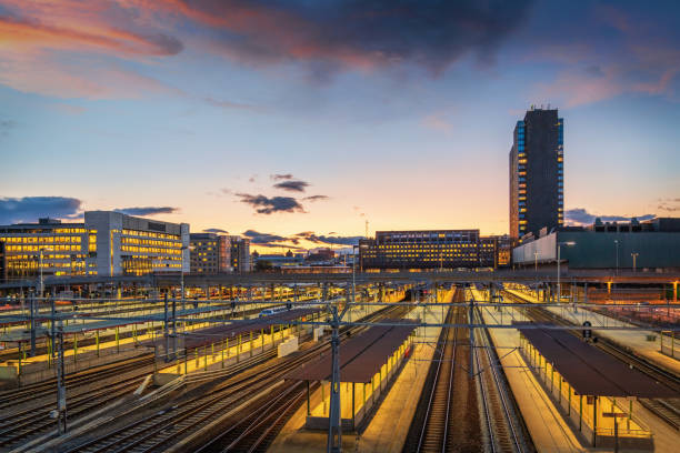 istock Oslo Railway Station at Sunset Norway 1207411689