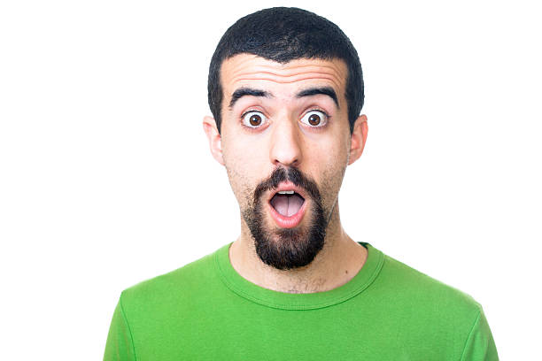 istock Young Surprised Man Portrait on White 120741600