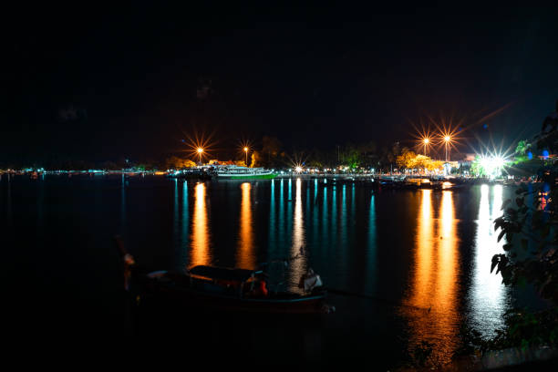 istock Long exposure of light reflection in andaman sea at Phi Phi island in Thailand. selective focus 1207420172