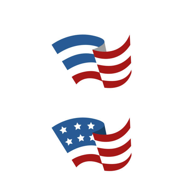 illustrazioni stock, clip art, cartoni animati e icone di tendenza di bandiera americana astratta - politics patriotism flag american culture
