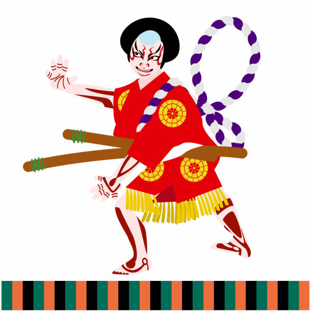 ilustrações, clipart, desenhos animados e ícones de artes tradicionais japonesas kabuki - kabuki