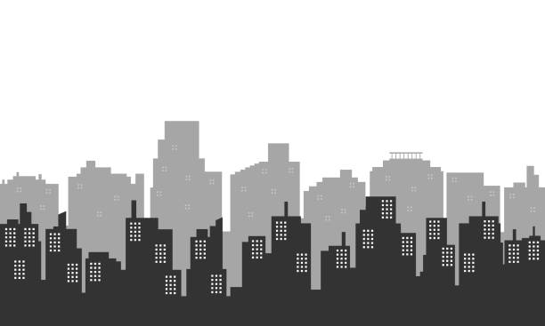 istock Silhouette city building in the morning and bright sky 1207422434
