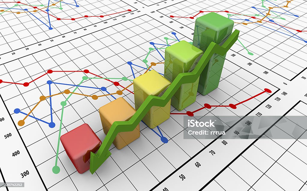 3d business chart, diagram, graphic 3d business chart, diagram, chart on a white background. Images created in 3D Abstract Stock Photo