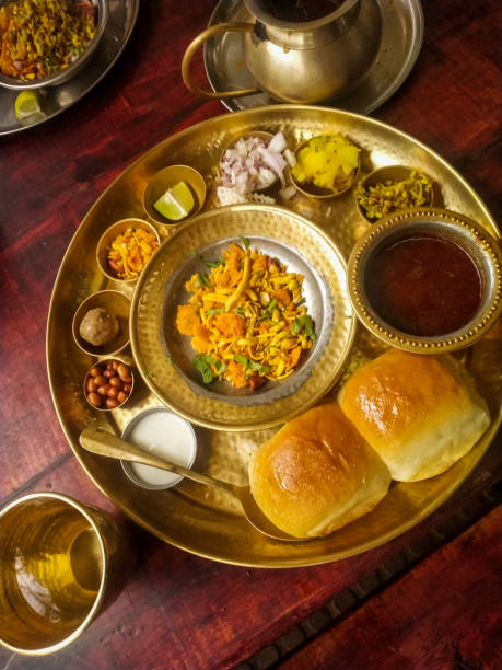 Misal A famous dish from Maharashtra, Maharashtrian Regional food Misal A famous dish from Maharashtra, Maharashtrian Regional food kolhapur stock pictures, royalty-free photos & images