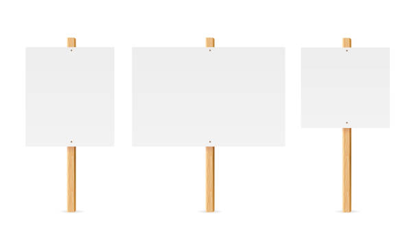 kumpulan protes tabel mockup template kosong 3d yang realistis. vektor - protest sign ilustrasi stok