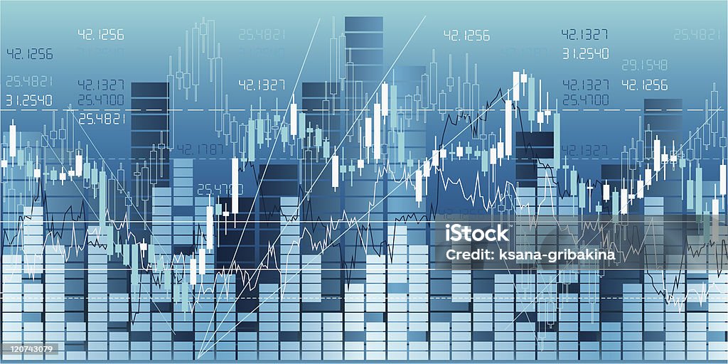 Финансовая Диаграмма анализ пограничных - Векторная графика Насдак роялти-фри