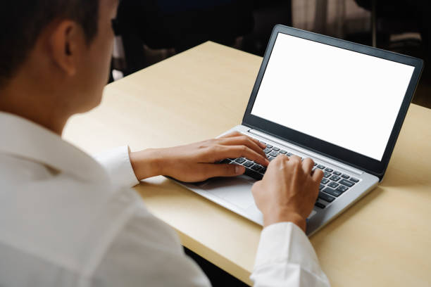 istock Business person worker uses a laptop computer. 1207436936