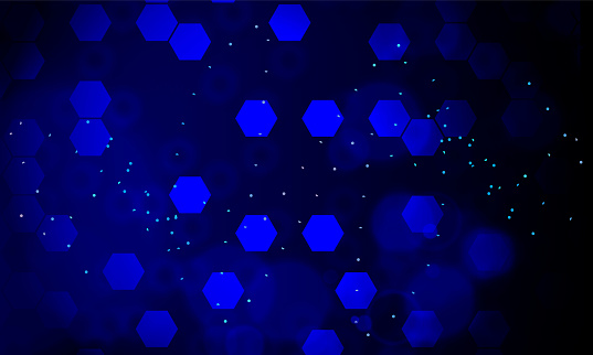 Defocussed Hexagonal blue particles