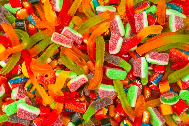 istock Assorted gummy candies. Top view. Jelly  sweets background. 1207439049