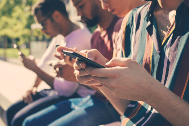 istock Closeup of cellphone in male hands 1207444105