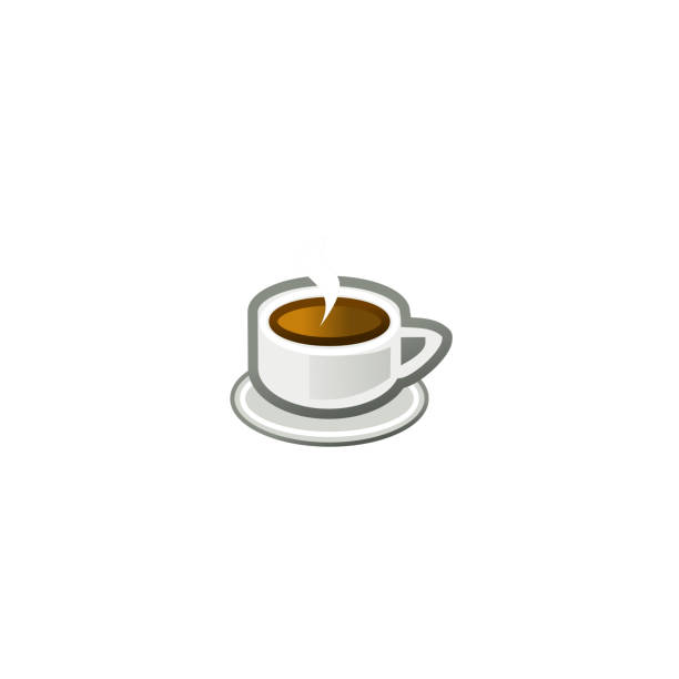 ilustraciones, imágenes clip art, dibujos animados e iconos de stock de icono vectorial hot coffee. icono de ilustración de la taza de café aislado - menu bean brown caffeine