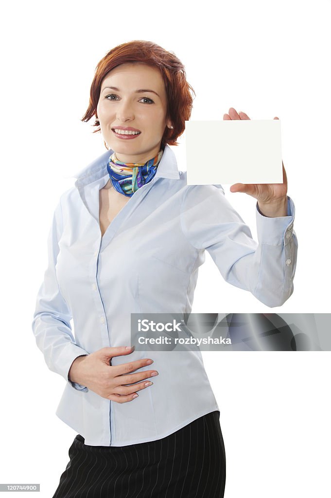 Businesswomen segurando um cartão de visita - Foto de stock de Adulto royalty-free