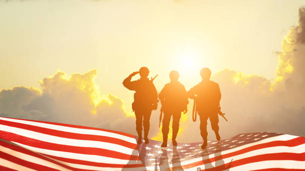 Greeting card for Veterans Day , Memorial Day, Independence Day .USA celebration. Concept - patriotism, protection, remember ,honor. 3D illustration Greeting card for Veterans Day , Memorial Day, Independence Day .USA celebration. Concept - patriotism, protection, remember ,honor. 3D illustration special forces photos stock pictures, royalty-free photos & images