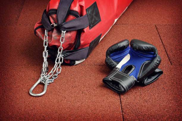 istock Boxing gloves and punching bag 1207454615