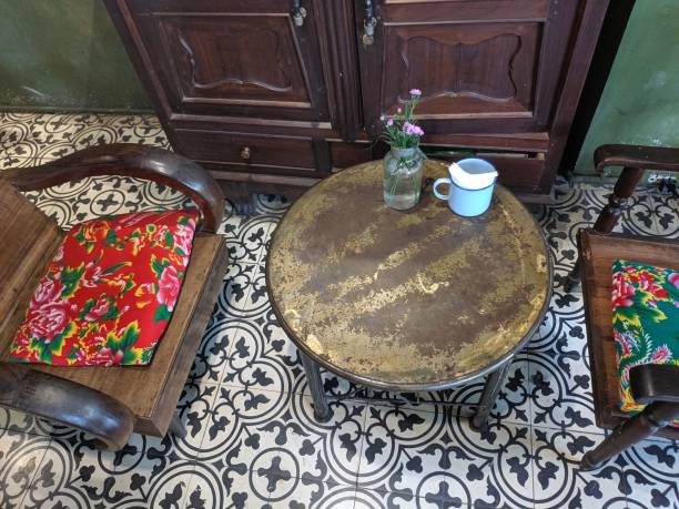 istock Retro tea table in Living Room Vietnam 1207456874
