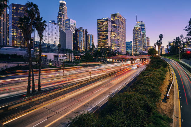 istock Downtown Los Angeles traffic at sunset 1207458102
