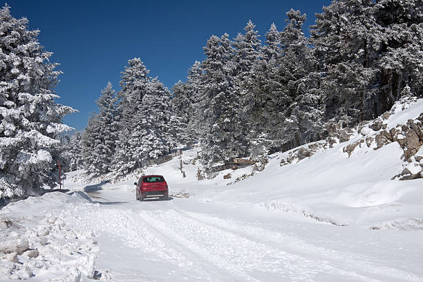 Driving In The Snow stock photo