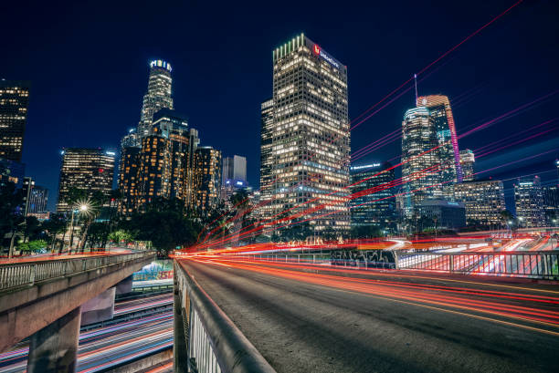 istock Downtown Los Angeles traffic at sunset 1207458765