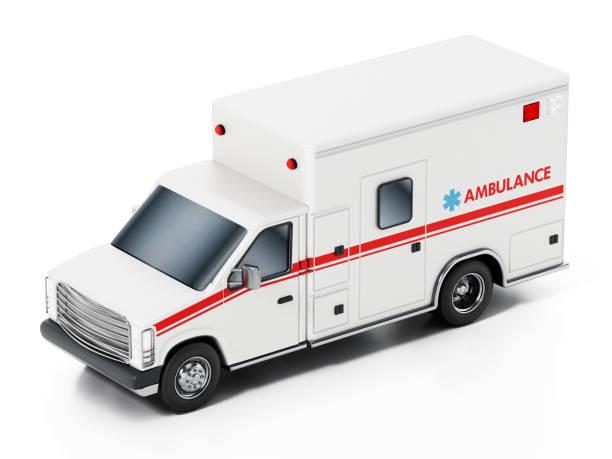 istock Generic ambulance vehicle isolated on white 1207458937