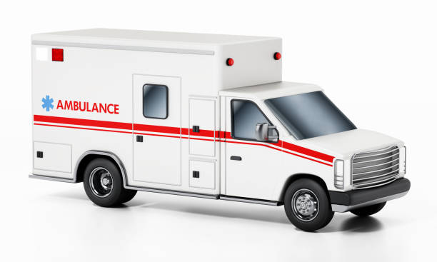 istock Generic ambulance vehicle isolated on white 1207459489