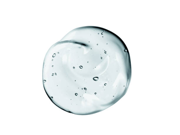 Face serum, light clear liquid gel swatch isolated on white background
