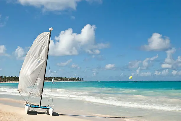 Sea landscape sailing Punta-Cana Dominican Republic Caribbean islands