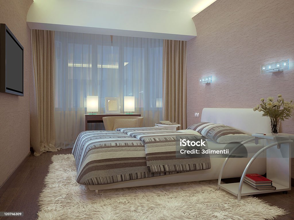 bedroom 3d bedroom Apartment Stock Photo