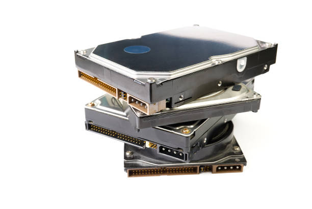 Hdd - SATA 3.5' Hard drive isolated on white. Disassembled hard drive from the computer close up with copy space