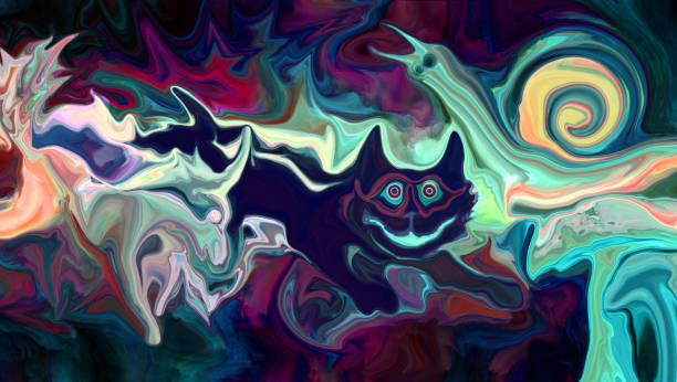 istock smiling cat, unicorn and snail on mushrooms, abstract fairy tale illustration 1207471753