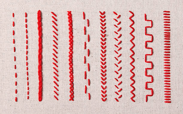 bordado - sewing thread embroidery textile - fotografias e filmes do acervo