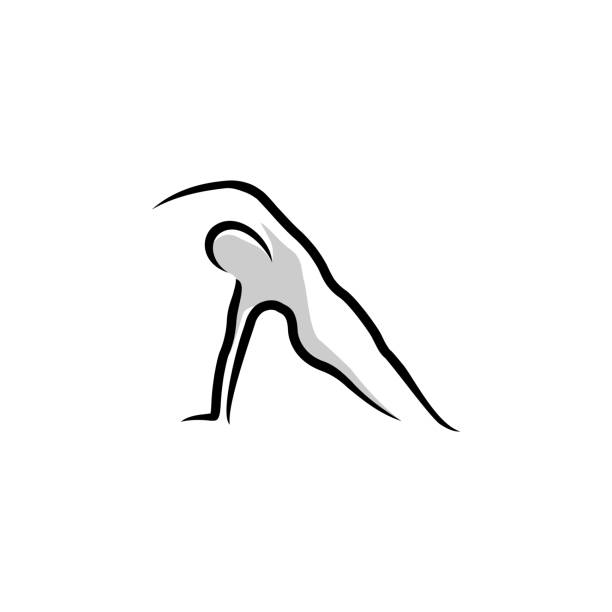 vector silhouette illustration for gymnastic activity. perfect for fitness and health design template. flat color styleWeb vector silhouette illustration for gymnastic activity. perfect for fitness and health design template. flat color style gymnastics stretches stock illustrations