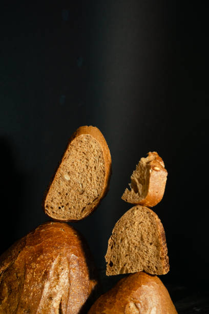 istock Rye or wheat dark bread with leaven or yeast with a golden crust 1207476992
