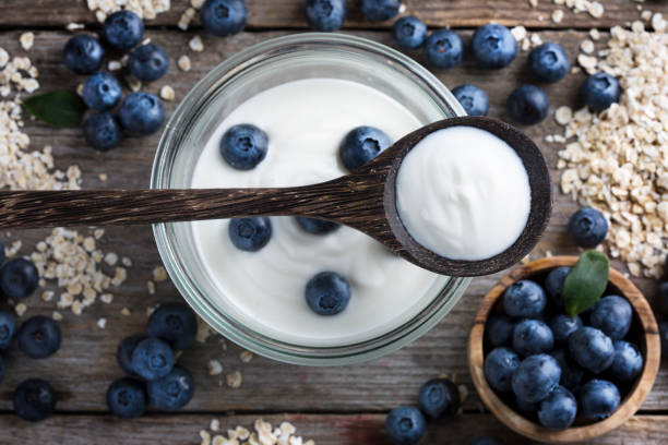 istock Blueberries, oat flakes and yoghurt 1207478167