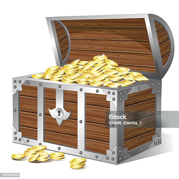 An Animation Of A Treasure Chest Full Of Gold Coins Stock Illustration - Download Image Now
