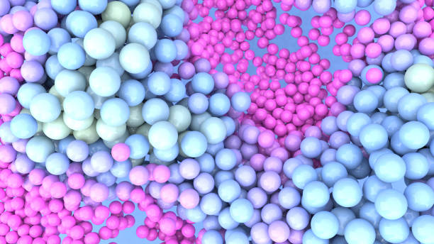 istock Abstract background with soft blue and pink spheres. 1207486657
