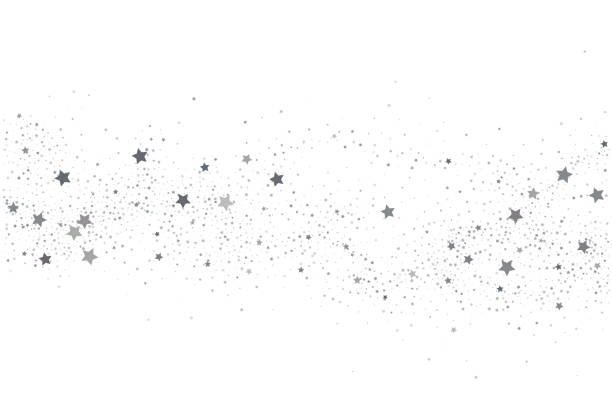 Light silver glitter confetti background. White holiday texture Light silver glitter confetti background. White holiday texture. New Year and Christmas. Silver star confetti glitter backdrop. Vector elegant invitation template. stars space texture stock illustrations