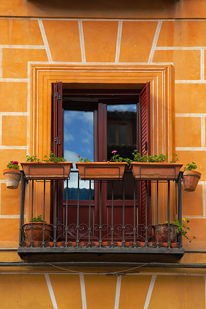 small balcony on the facade of building