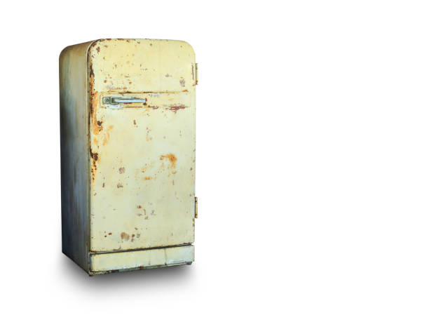 istock Old refrigerator isolated on white background and  space for text 1207492104