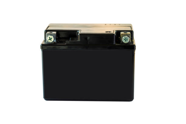 istock Black scooter battery isolated on white background. 1207495072