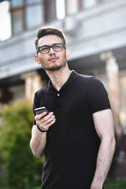 istock Young cute man stay at street 1207497244