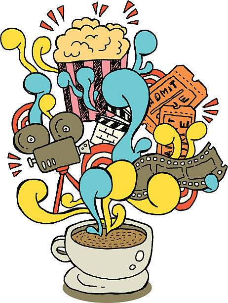 Coffeecup Series - Movies vector art illustration